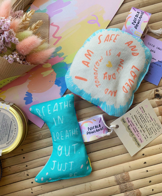 Handmade Lavender Sensory Palm Bag - Blue